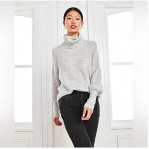 QUINCE | Soft Gray Wool Alpaca Blend Relaxed fit Turtleneck |  Small